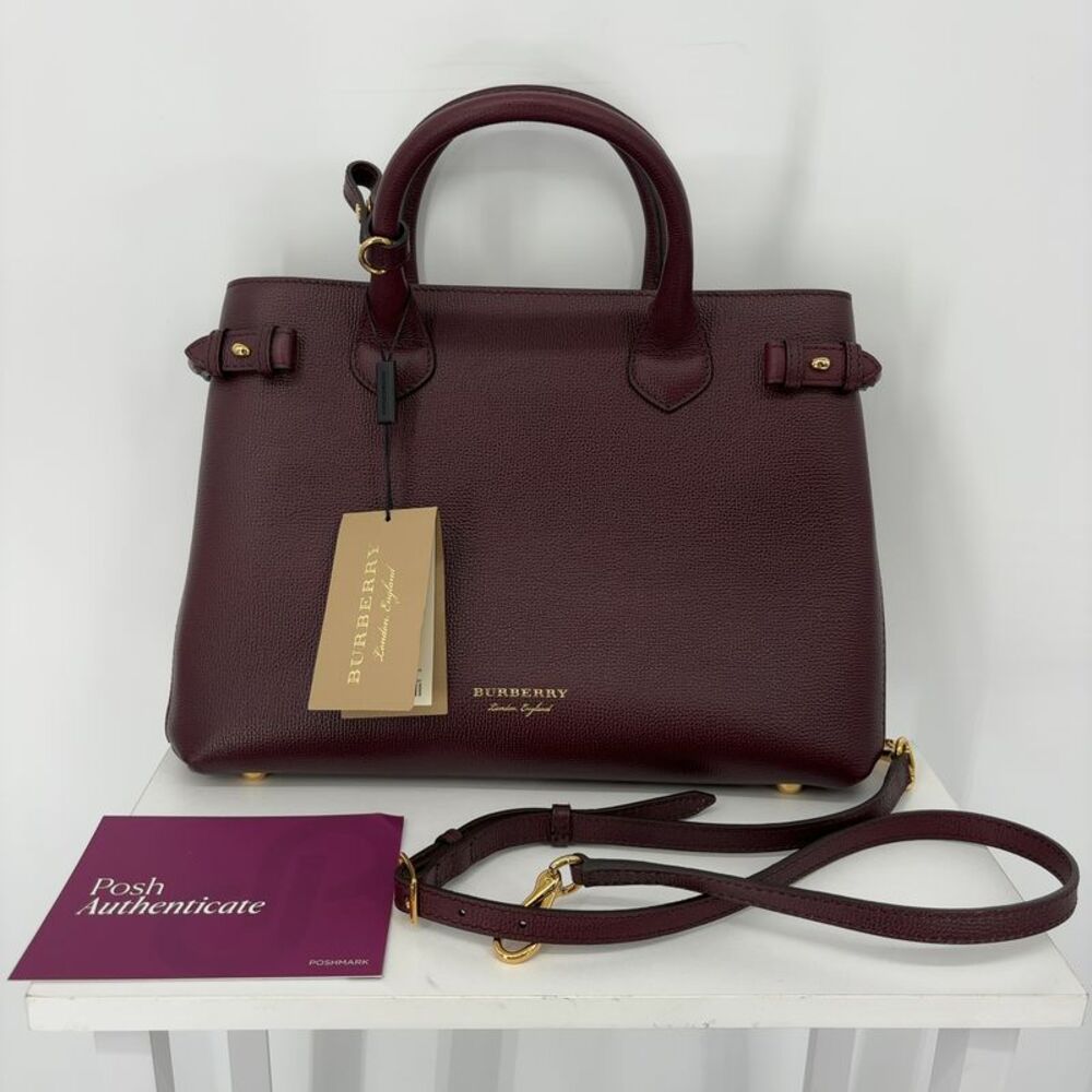 Burberry Derby Leather Medium Banner Tote